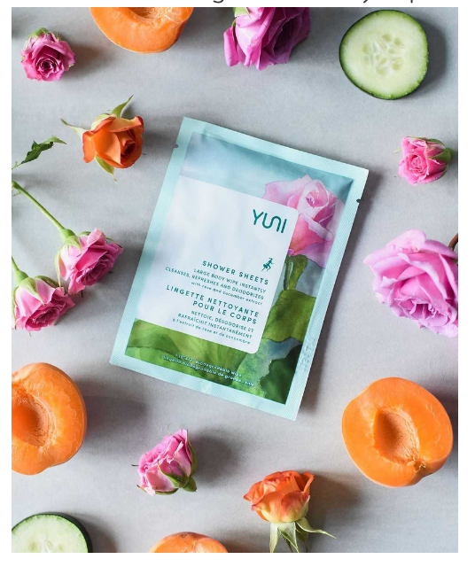 Rose Cucumber Shower Sheets - Large Biodegradable Body Wipes (12 count)