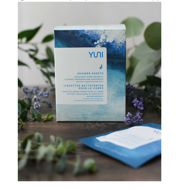 Peppermint Citrus Shower Sheets - Large Natural Biodegradable Body Wipes (12 count)