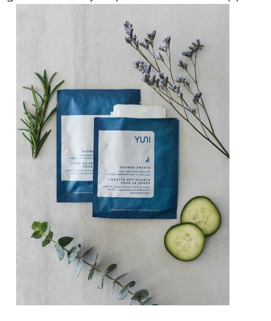 Peppermint Citrus Shower Sheets - Large Natural Biodegradable Body Wipes (12 count)